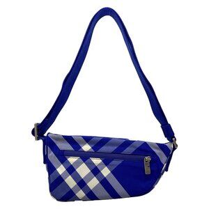 Auth Burberry shield 8077771 Blue White Nylon Shoulder Bag